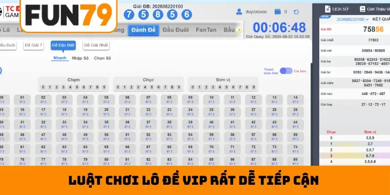 Luật chơi lô đề VIP rất dễ tiếp cận
